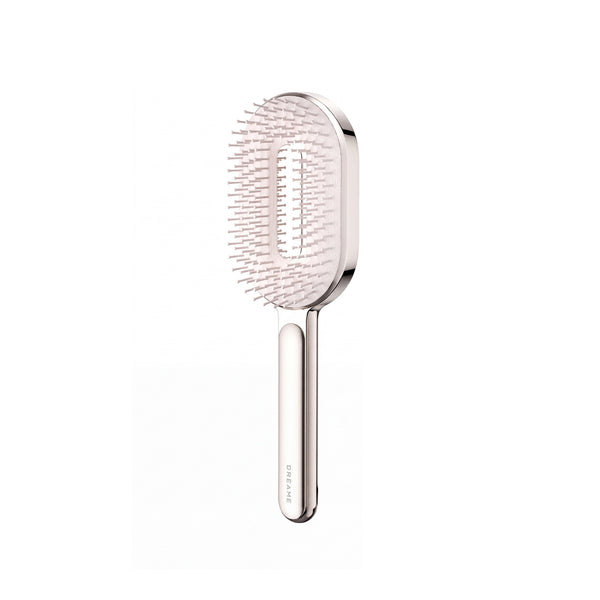 Brosse à cheveux ronde rembourrée dorée